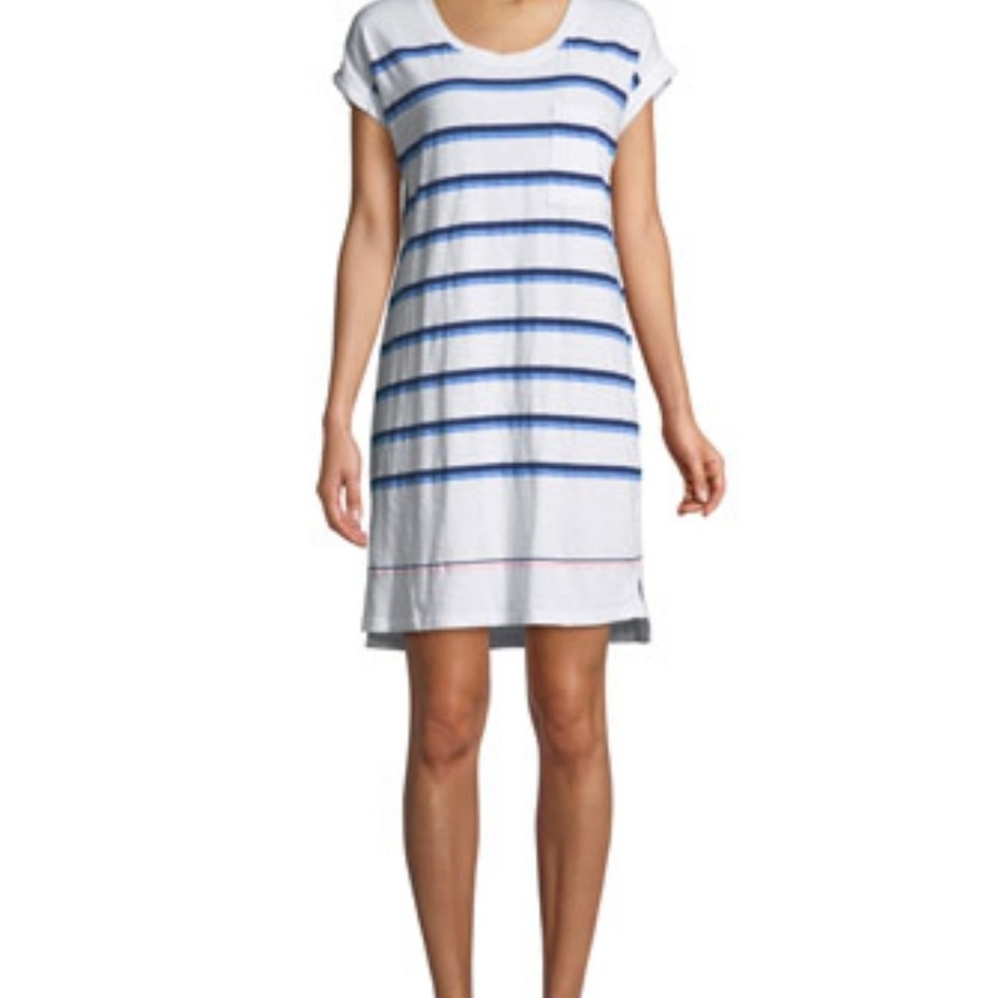 SUNDRY Striped Roll-Sleeve Tee Dress Womens Size XS Comfort Casual Minimal